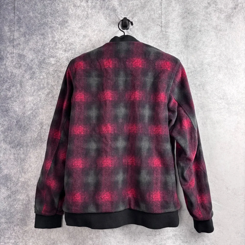 Columbia Sportswear Men's Interchange Reversible Red Plaid Black Bomber Coat MED